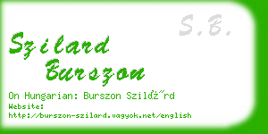 szilard burszon business card